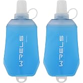 WRELS 200ml/350ml/500ml Collapsible Soft Flask,BPA Free Folding Soft Water Bottle with Hanging Ring,Lightweight TPU Hydration Flask for Running Marathon Cycling Hiking(200ml-2 Packs)