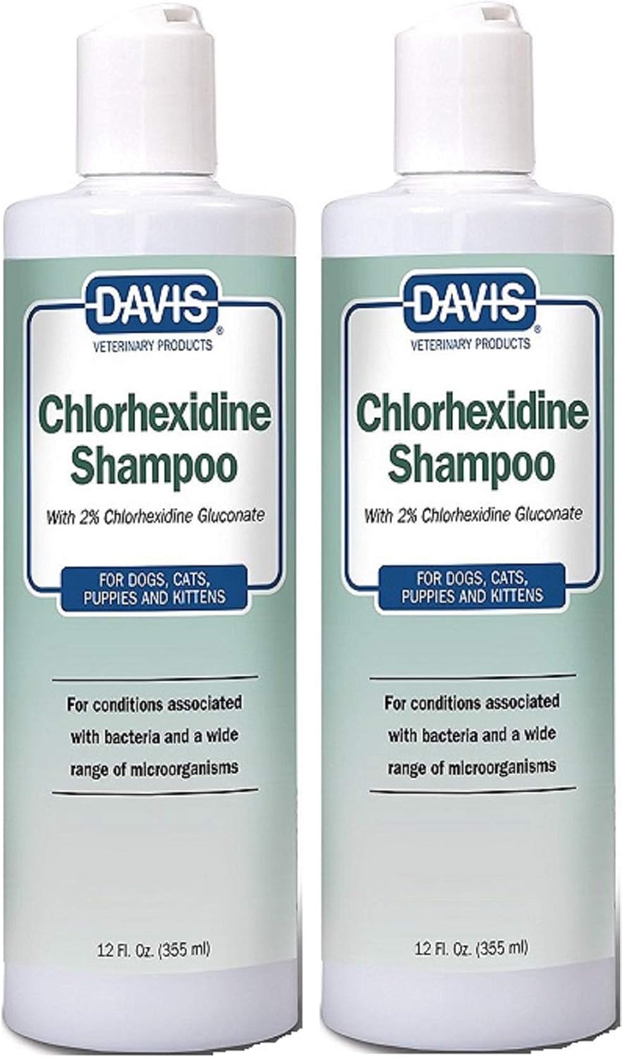 Davis Veterinary Products Chlorhexidine Shampoo for Dogs Cats Pets, Bundled with Health Tracker