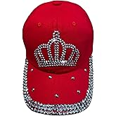 Popfizzy Bling Hat for Women, Fun Rhinestone Baseball Cap, Bedazzled Distressed Denim Hat, Birthday Gifts for Women and Girls