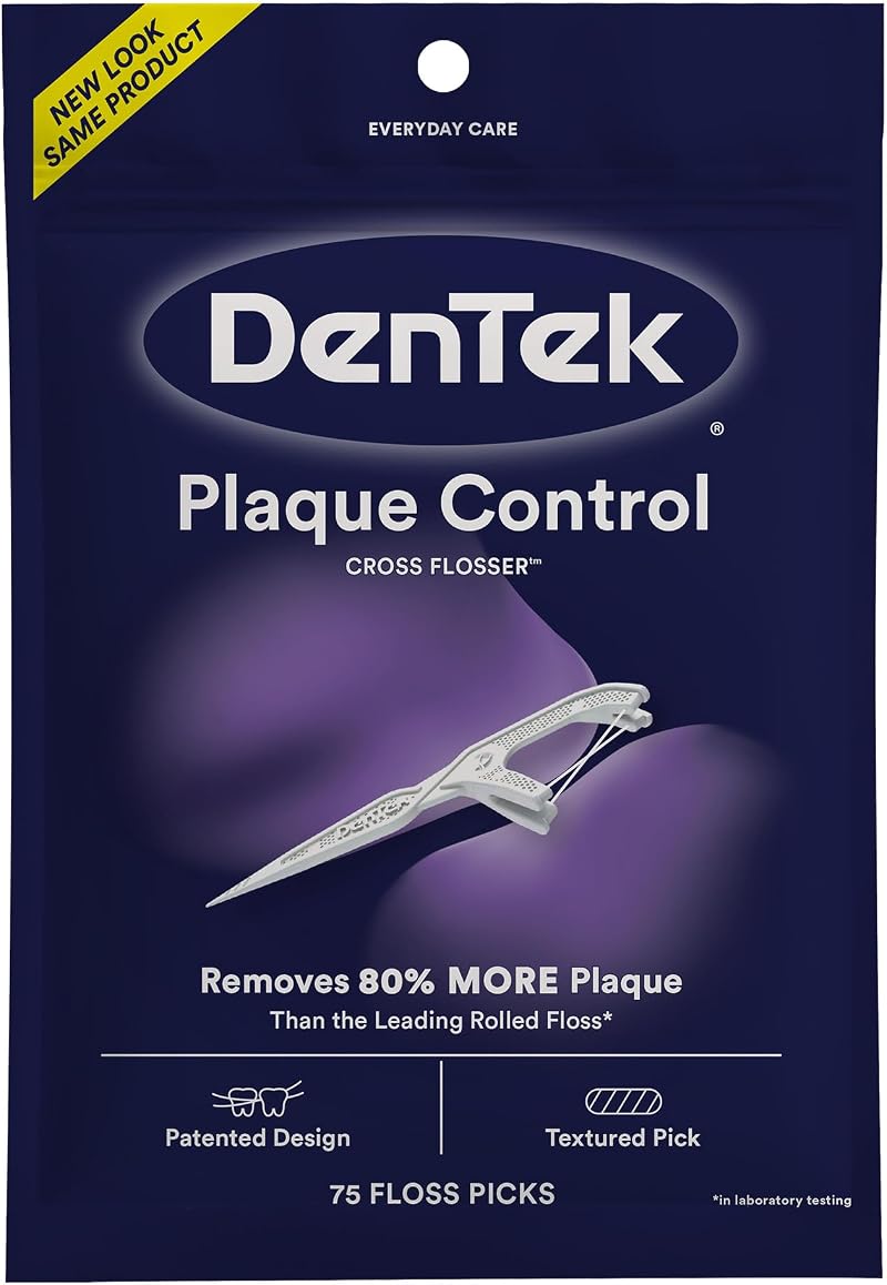 DenTek Cross Flosser Plaque Control 75 Count X-Shaped Floss Picks