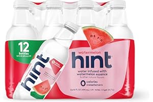 Hint Fruit-Infused Bottled Water, Watermelon - Sugar Free Flavored Water with Zero Calories, Naturally Flavored, and No Artificial Sweeteners - 16 Fl Oz (Pack of 12)