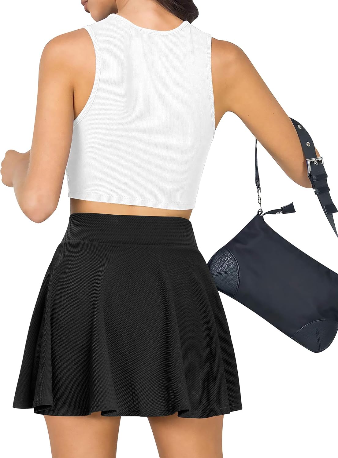 Women's Pleated Skater Tennis Skirt with Shorts Pockets A line High Waisted Cute Flared Casual Mini Short Golf Skirts at  Women’s Clothing store