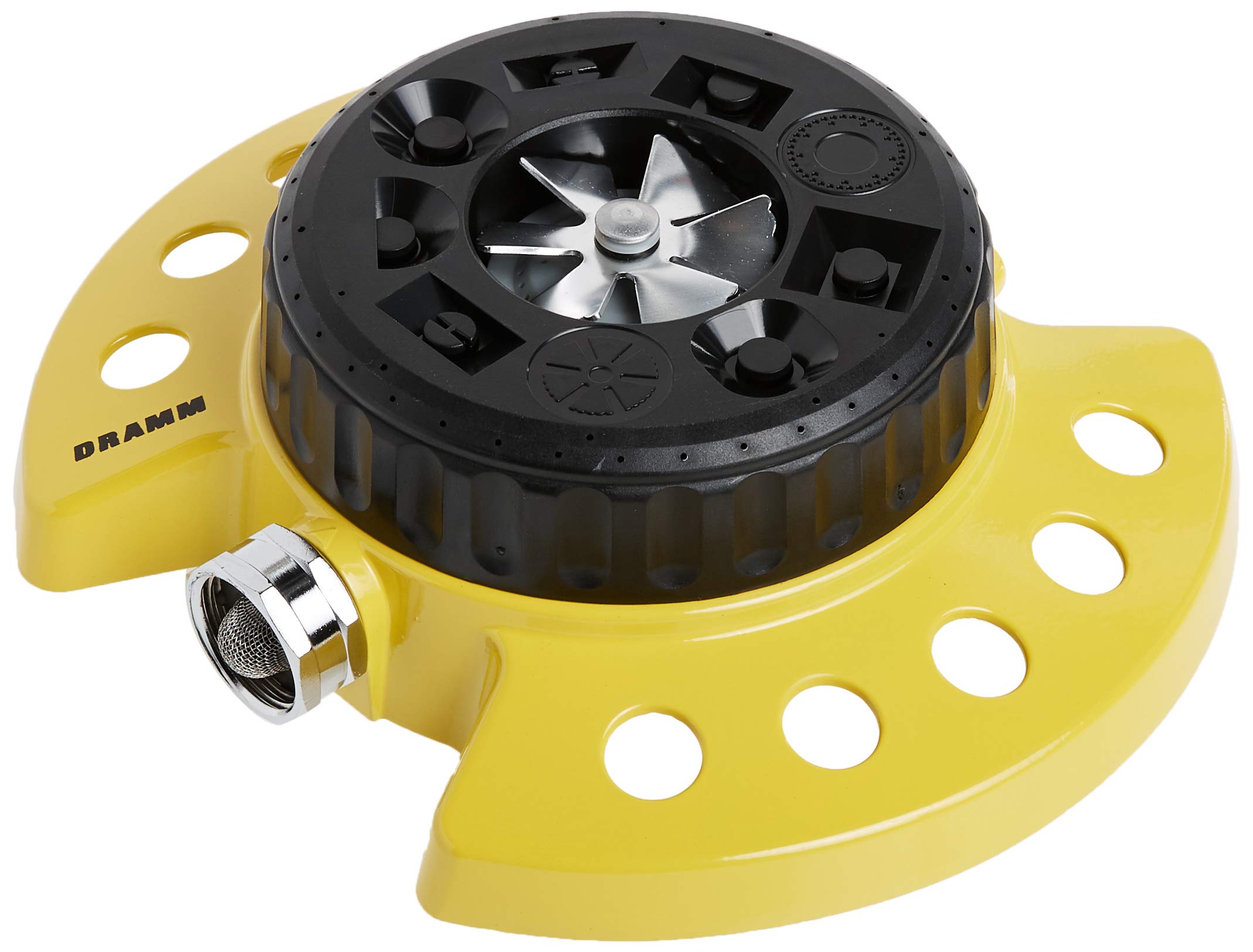 DRAMM ColorStorm 9-Pattern Premium Turret Sprinkler With Heavy Duty Metal Base - Yellow #15023