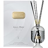 Reed Diffuser Set, Pretty Valley Home Diffuser 200Ml / 6.76 fl OZ Gift Box - Includes Reed Diffuser Sticks, Long Lasting Fragrance Oil and Glass Bottle for Office Living Room Decor (Cassis Blanc)