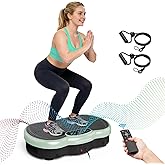 Glorygym Vibration Plate Exercise Machine for Body Shaker Machine &amp; Weight Loss, Shake Plate with Resistance Bands, 120 Speed Levels, Remote Control, Full Body Workout, Compact Home Gym Equipment