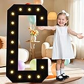 LOBOOM 4FT Marquee Light Up Letters, Black Marquee Letters Large Mosaic Letters C, Pre-Cut Foam Board Set Can Be Used for Birthday Party Grad Prom Party Decoration Wedding Event Baby Shower