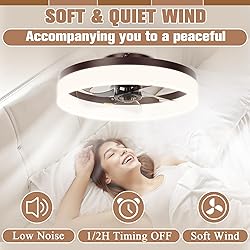 VOLISUN Low Profile Ceiling Fans with Lights and