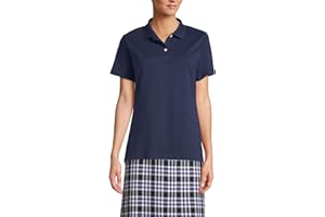 Lands' End School Uniform Women's Short Sleeve Feminine Fit Interlock Polo Shirt
