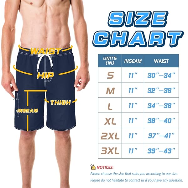 SRNEDE MENS SWIM TRUNKS SWIMMING TRUNKS SWIM SHORTS QUICK DRY 11 INCH WITH MESH LINING FUNNY SWIMWEAR BATHING SUITS NAVY