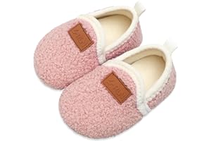 L-RUN Toddler Boys Girls House Slippers Indoor Home Shoes Warm Slipper Socks for Kids Baby Soft Winter Warm Walking Shoes