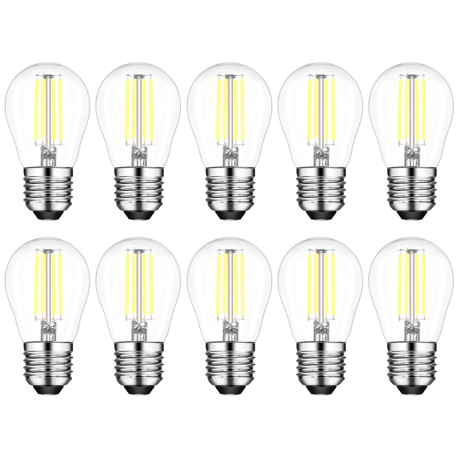 E27 Dimmable 4W LED G45 Light Bulbs, 40W Incandescent Bulb Equivalent, 6000K Cool White, 400lm, Pack of 10