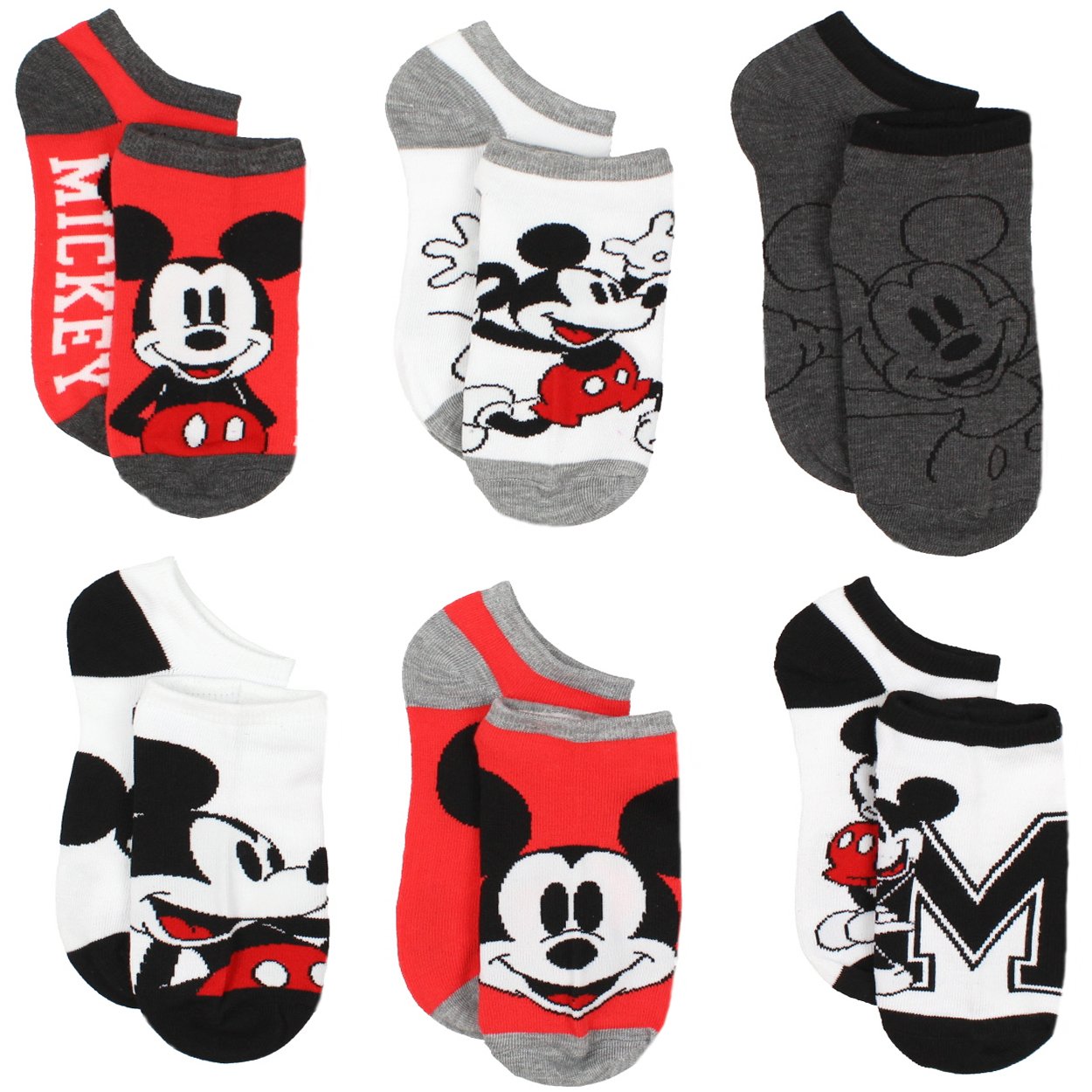 Mickey and Minnie Mouse Multi pack Socks (Toddler/Little Kid/Big Kid/Teen/Adult)