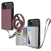 Cell Phone and Credit Card Holder with Crossbody and Wrist Straps, Stick-On Wallet w/RFID Protection Multiple Card Slots Transparent ID Pocket