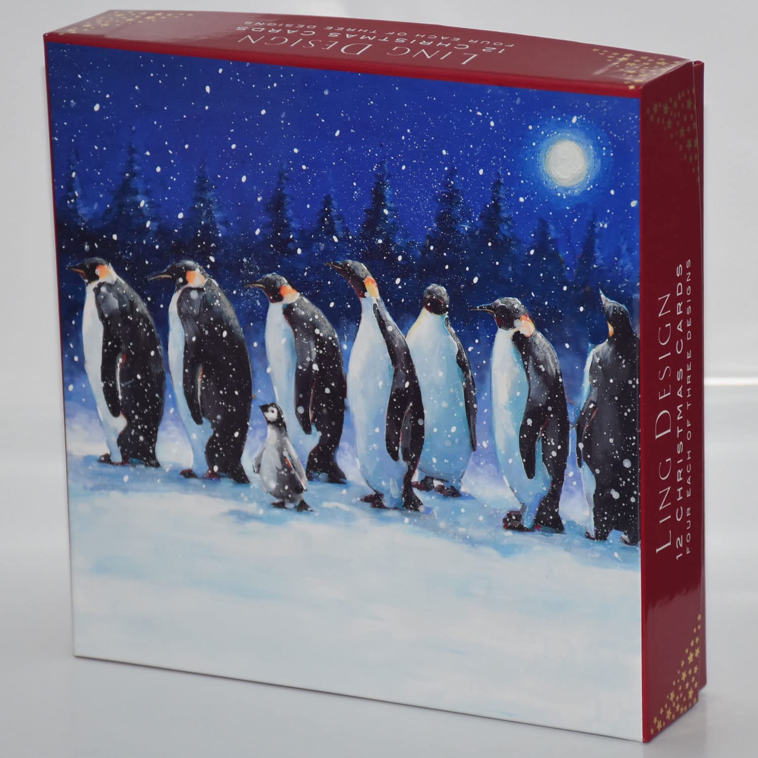 Box of 12 Assorted Festive Winter Animals Square Christmas Cards Xmas Card Boxes — image 1