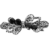 minkissy Black Rhinestone Hair Clips Crystal Butterfly Hair Barrettes Bows Hair Barrette Spring Hair Barrettes Hair Clip Metal Accessories for Women