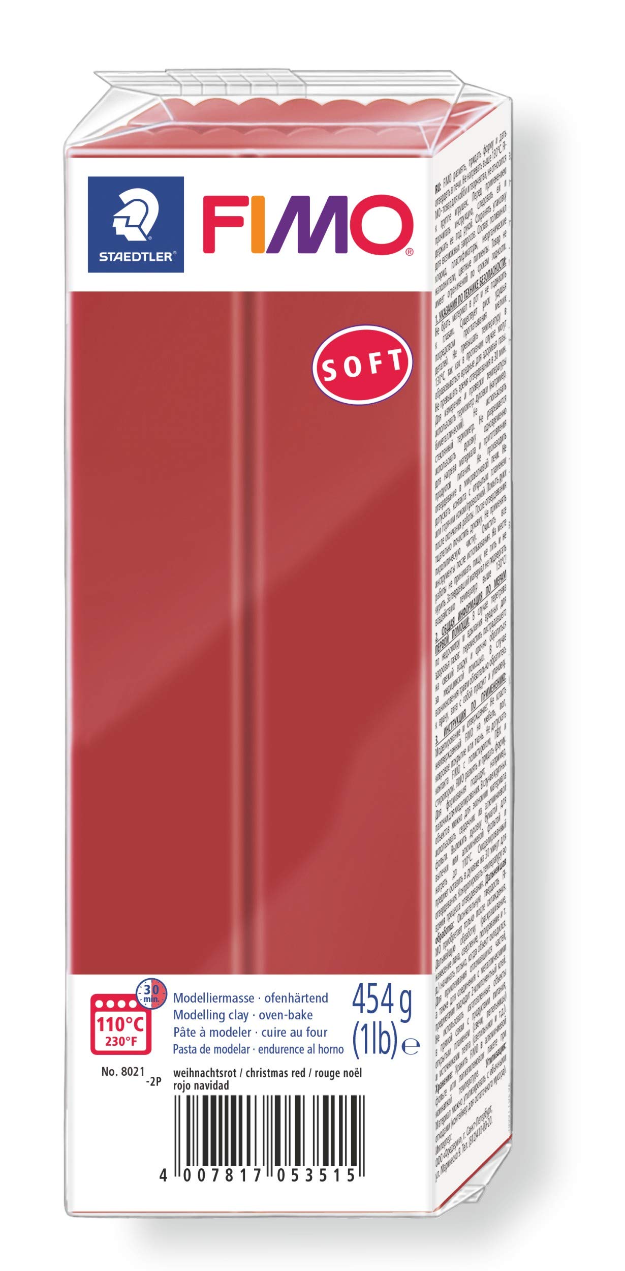 STAEDTLER8021-2 ST Oven Hardening Modelling Clay, Red