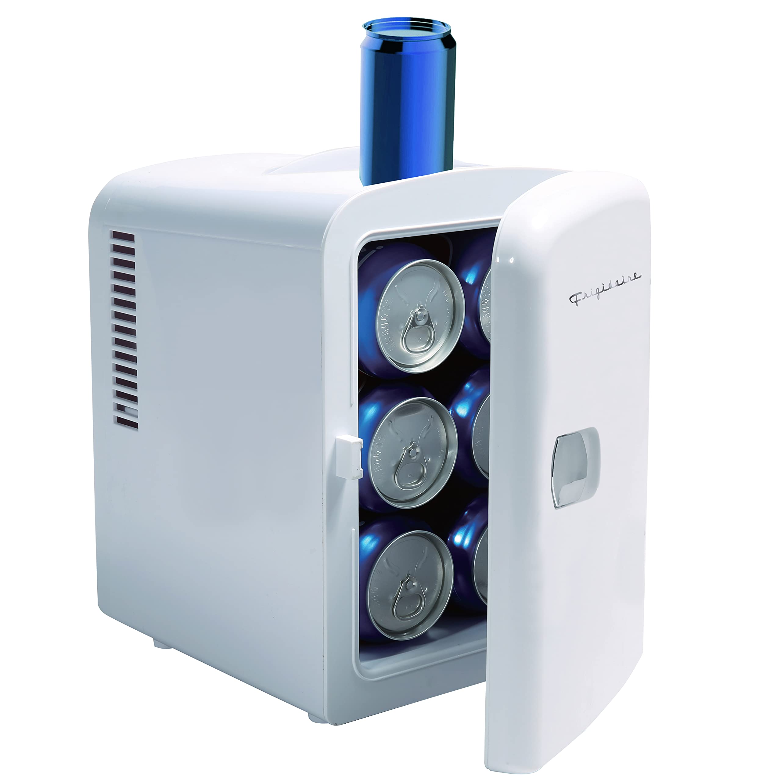 Frigidaire Mini Portable Compact Personal Fridge Cooler, 4 Liter Capacity Chills Six 12 oz Cans, 100% Freon-Free & Eco Friendly, Includes Plugs for Home Outlet & 12V Car Charger - White - Image 6