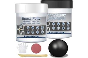 LSKYSAGA Epoxy Putty for Metal, 16 oz Fast Repair Pool Putty Self-Hardening Waterproof AB 2 Part Epoxy Wood Filler for Metal Tile Plastic Repair Filling Bonding, Sculpt Clay for Sculpting Modeling Black
