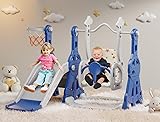 BIERUM 4 in 1 Toddler Slide and Swing Set, Kid