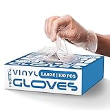 Vinyl Disposable Gloves Large - 100 Clear Food Safe