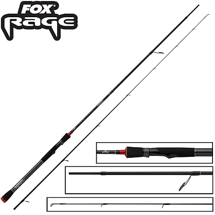 Fox Rage Prism Medium Spin Rod 240cm 5-21g - Spinnrute zum Kunstköderangeln auf Barsch, Zander & Forelle, Softbaitrute, Barsc