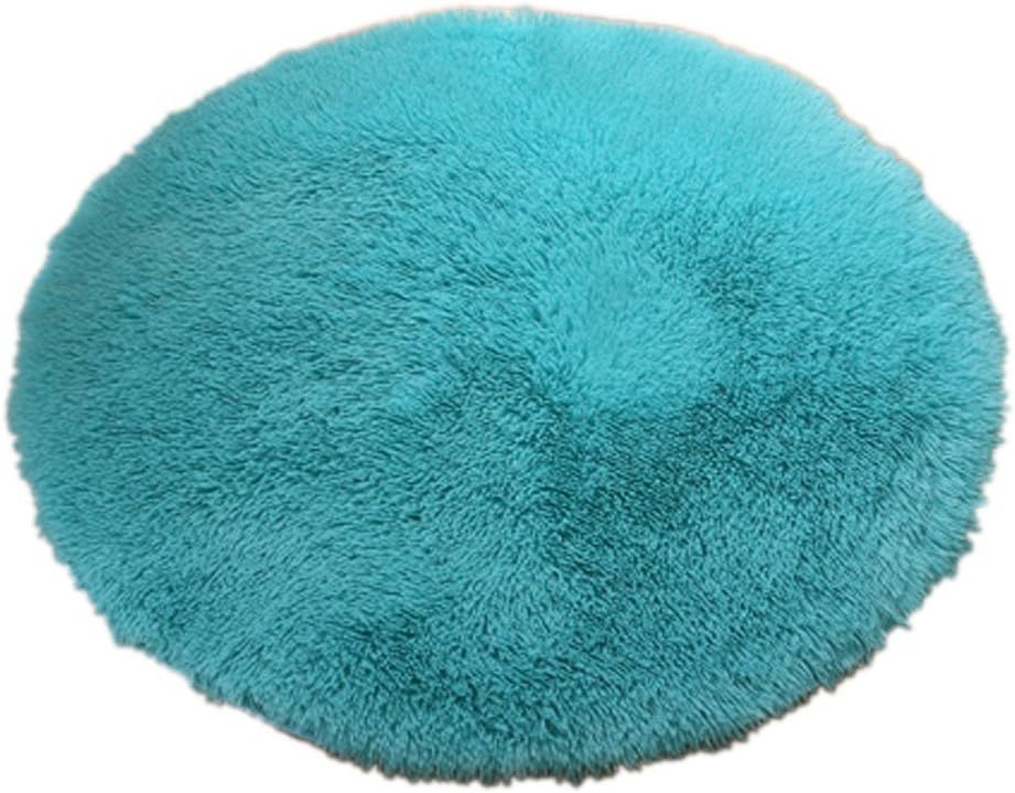 KEPSWET Round Super Soft Fluffy Children Area Rug for Kids Room Bedroom Nursery Shaggy Carpet 3.3ft Diameter (Blue)