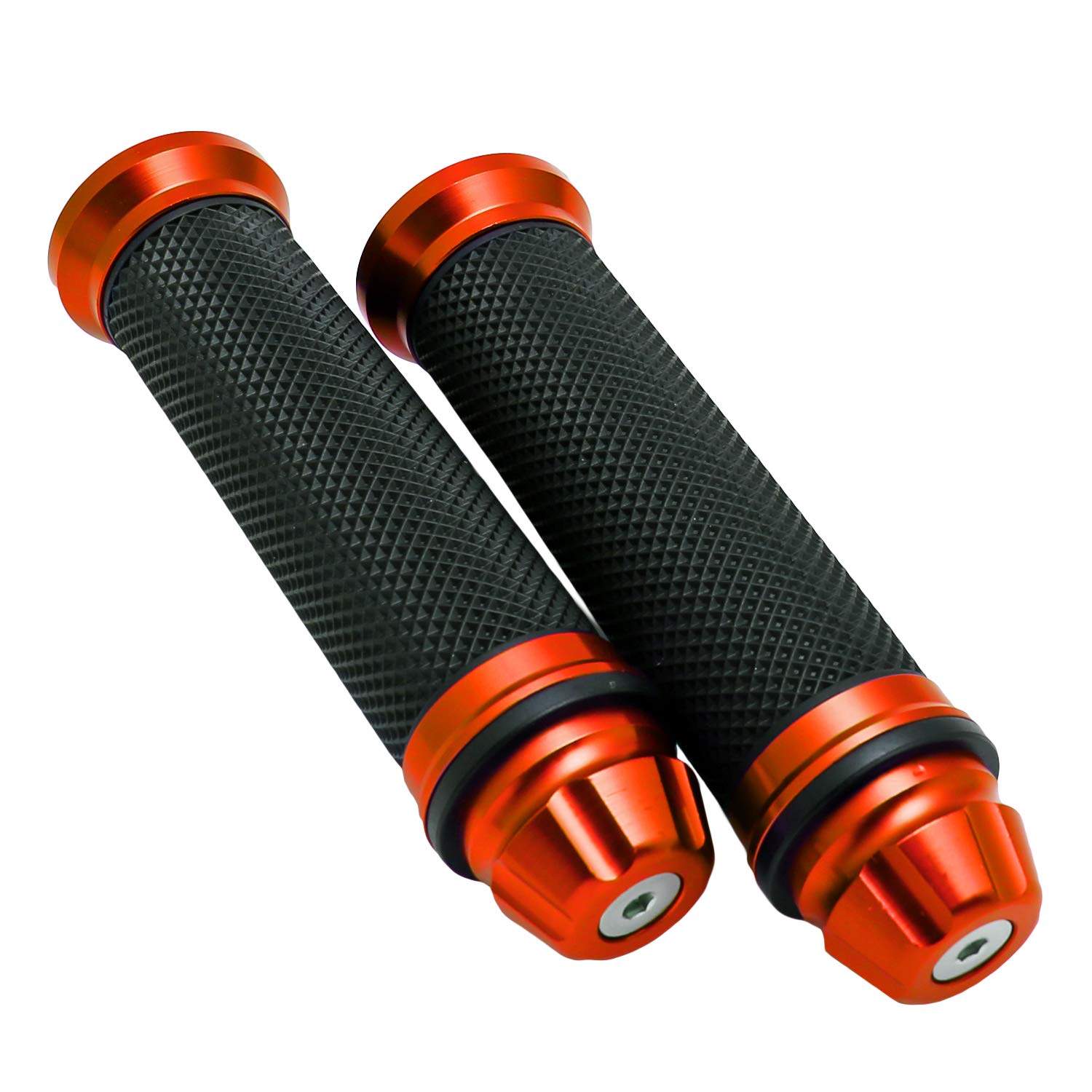 nakira バイク グリップ バーエンド 付属 ハンドル カスタム アルミ φ 22.2 mm オートバイ用 341 (ディープオレンジ) の商品画像