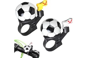 Bike Bell, 2 Pcs Bike Bells Football Design Kids Bicycle Bell with Loud Crisp Clear Sound, Bikes Accessories Decoration Bells