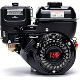 Serendicy Gas Engine, 7.5 HP Horizontal Shaft 212CC 4-Stroke Engine, 3600 RPM with 20 mm Shaft &ndash; for Farm Machinery, Garden Equipment, Tillers, and Power Generators