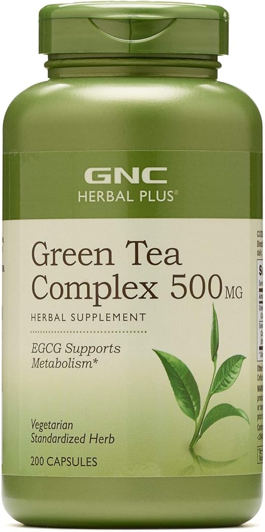 GNC Herbal Plus Green Tea Complex 500mg, 200 Vegetarian Capsules