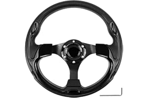 QYMOPAY Golf Cart Steering Wheel, Skid Steering Wheel, Universal Golf Cart for Club Car EZGO RXV and TXT, Yamaha, Precedent Tempo, DS