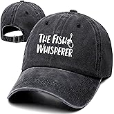 The Fish Whisperer Funny Retro Washed Cotton Baseball Cap, Adjustable Lightweight and Breathable Unisex Outdoor Sun Hat, Birthday Gift for Fishing Lover Friend Grandpa Dad Husband Fisherman Brother