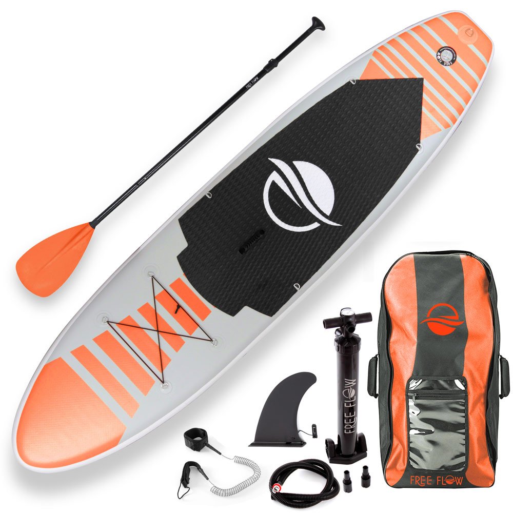 SereneLife Premium Inflatable Stand Up Paddle Board (6 Inches Thick) with SUP Accessories & Carry Bag | Wide Stance, Bottom Fin for Paddling, Surf Control, Non-Slip Deck | Youth & Adult Standing Boat