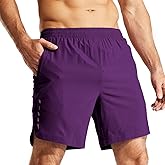MIER Men's Running Shorts 7" Quick Dry Gym Athletic Workout Shorts with Zipper Pockets