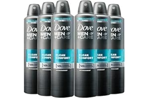 Dove Men + Care Clean Comfort Spray, International Version, 250 ML (6 Pack)