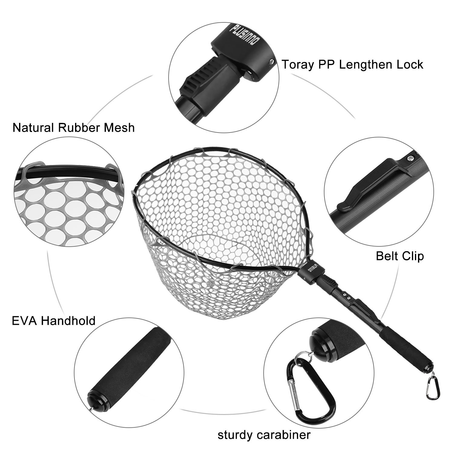 Plusinno Fly Fishing Net Fish Landing Net Trout Bass Net Soft Rubber Mesh Catch And Release Net Accessories Fishing Urbytus Com