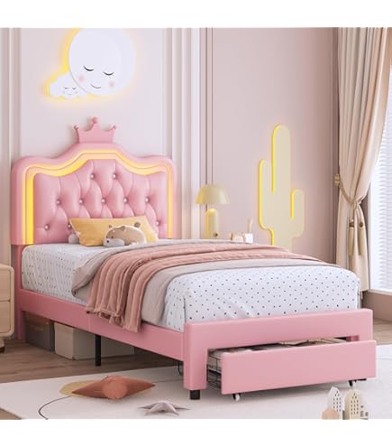 Amazon.com: RuiSiSi Upholstered Bed Frame with Crown