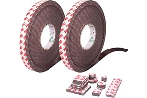FANMAOUS 2Pcs 10 Feet Magnetic Tape Roll with 3m Adhesive Backing,0.4 in Width Flexible Magnet Tape,Strong Self-Stick Magneti