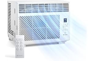 Comfort Zone Window Mounted Room Air Conditioner with Remote Control, 5,000 BTU, Digital Display, 4 Speed Settings, 4 Mode Settings, 24-Hour Timer, Sleep Setting, and Eco Mode