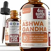 Rejuvica Health Active Ashwagandha 4oz XL Super Size - Advanced Liquid Supplement Tincture - Withania Somnifera Extract Drops - Ashwagandha Roots Only - Naturally Occurring Withanolides