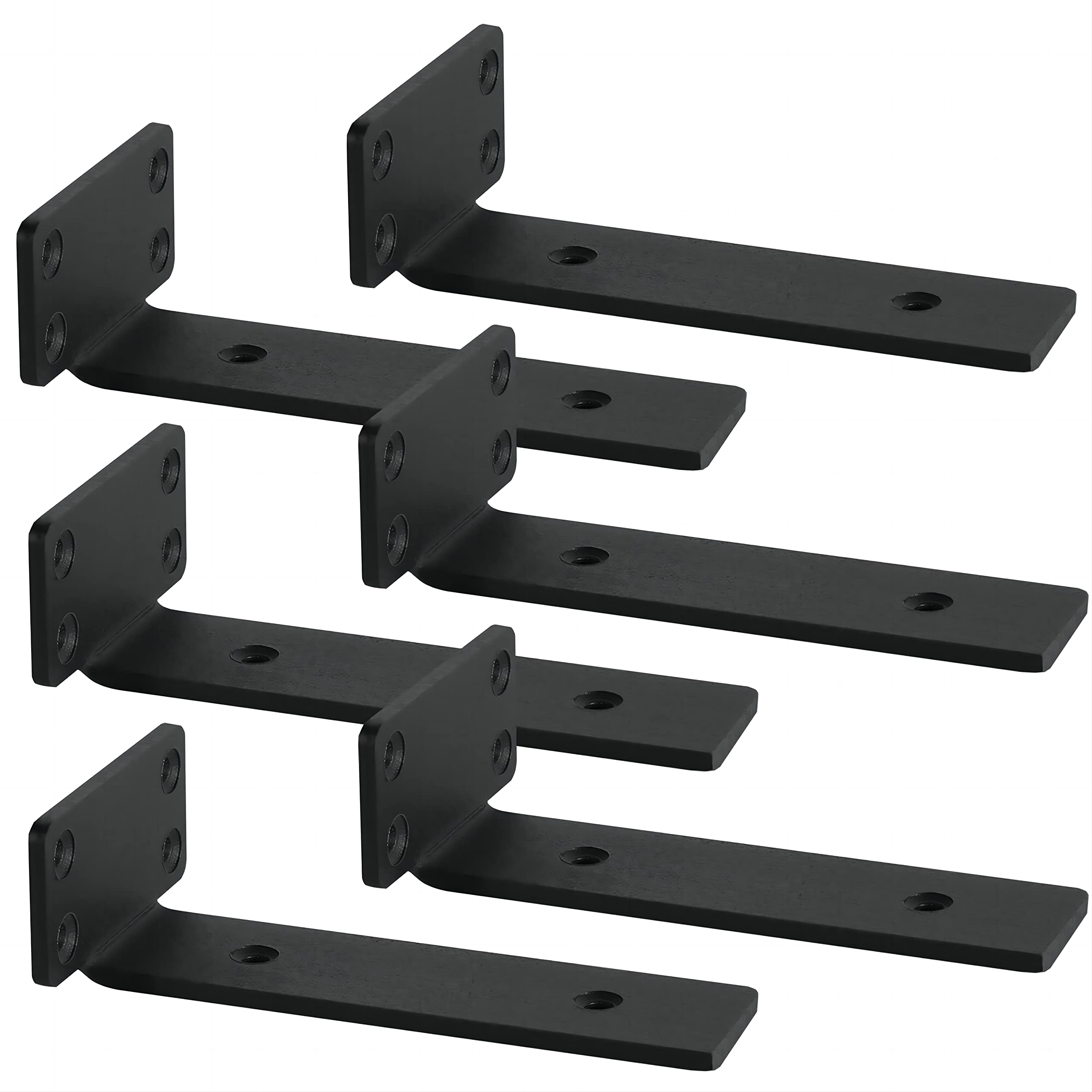 Shelf Brackets,Industrial Floating Shelf Bracket,Wall Mounted Metal Heavy Shelving Supports,8inch 6 Pack