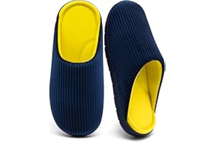Boonble Men's Bedroom House Slippers, Comfy Two-Tone Clog Home Shoes for Men Indoor Outdoor Non-slip Sole, Cozy Mens Half Scuff Closed Toe for Winter