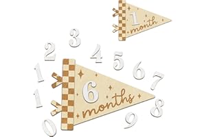 HONOCOOLS Baby Monthly Milestone Signs - Month Milestone Baby Boy - Baby Milestone Signs - Newborn Photography Props to Document Your Baby´s Growth - 1-12 Months Baby Milestone Signs (B08)