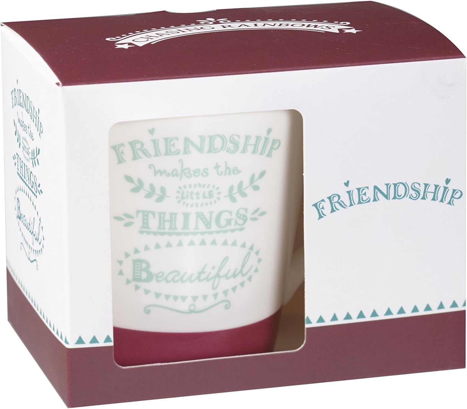 Chasing Rainbows Chestnut Friendship Sentiment Mug, Ceramic, Multi-Colour, 27 x 24.6 x 10.2 cm