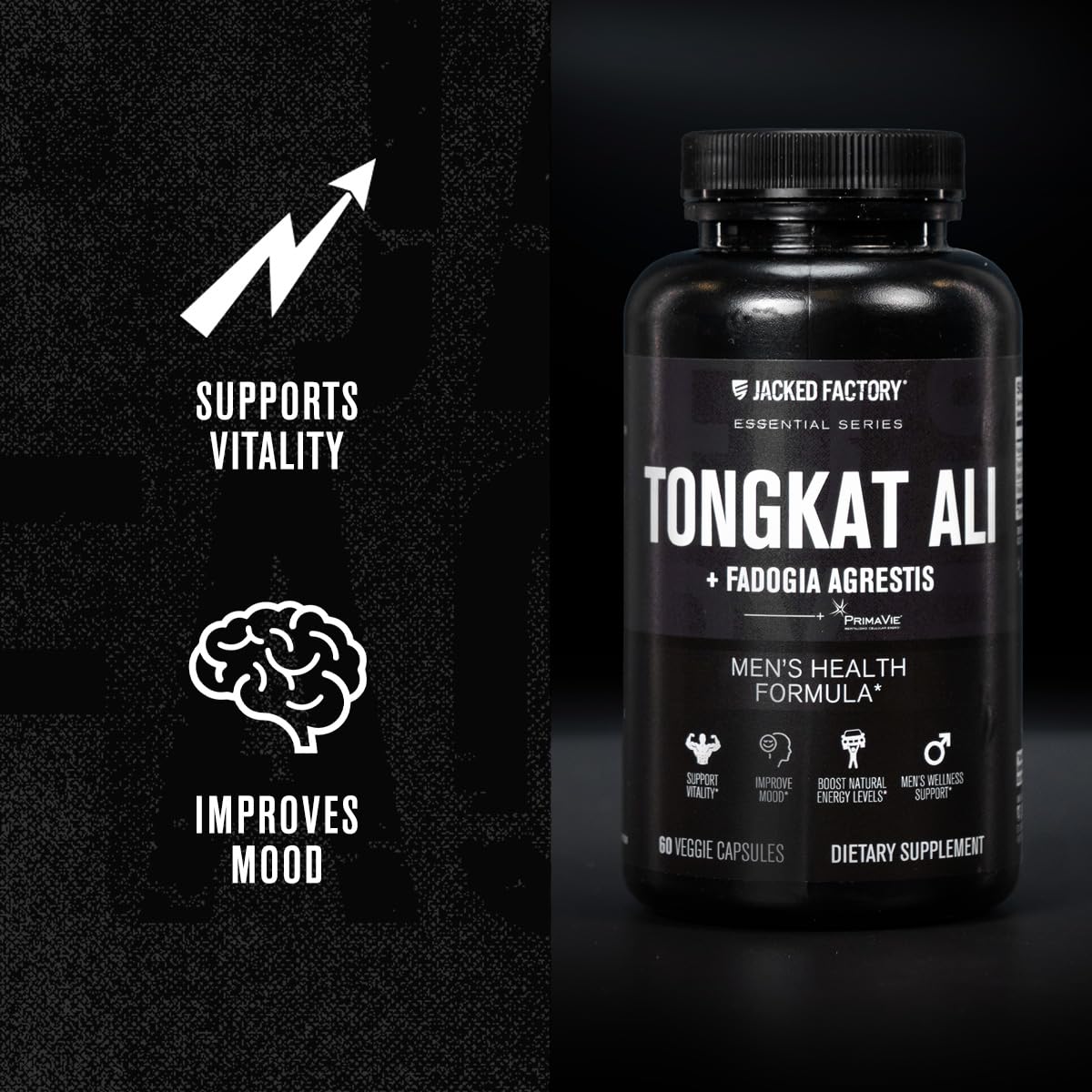 Jacked Factory Androsurge Estrogen Blocker & Testosterone Booster for Men (60 Capsules) & Indonesian Tongkat Ali + Fadogia Agrestis - 200:1 Extract (60 Capsules) for Vitality, Energy, & Strength