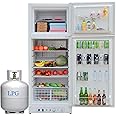 Smad Propane Refrigerator with Freezer 13.5 cu.ft RV Refrigerator for Offgrid, Cabin, Boat, RV, Camper Gas Fridge, White