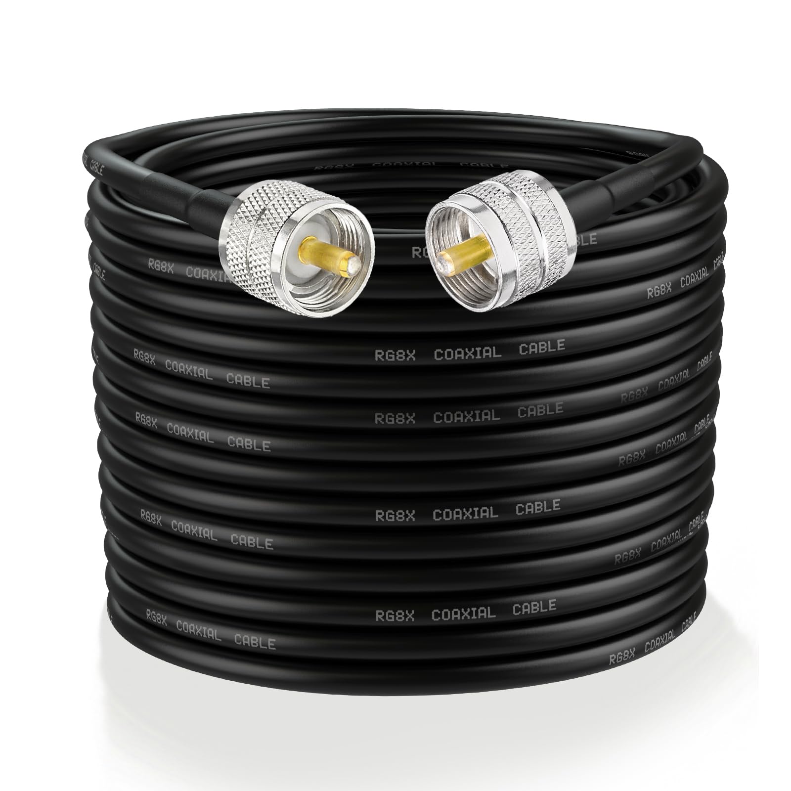 Superbat PL259 RG8X CB Patch Lead 15m 50ohm UHF Male to Male Ham Radio HF Coax Cable for HF UHF Ham Radio, Duplexer Tuner, Dummy Load, SWR Meter, Walkie Talkie