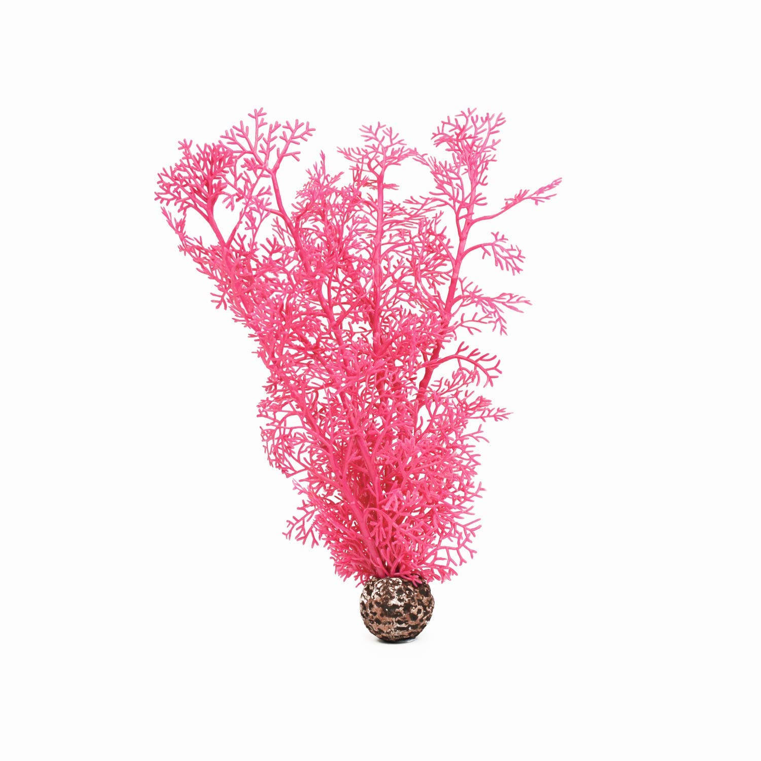 biOrb Fish Tank Decorations, Aquatic Horn Coral Plant With Weighted Ball (Medium Pink Aquarium Plant), Artificial Fish Tank Plants To Add Colour, Natural-Looking Aquarium Decor For Scenic Background