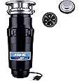 Waste Maid 10-US-WM-458-SL-3B Garbage Disposal Anti-Jam Stainless Steel Food Waste Grinding System, 3/4 HP Slim Line, Black