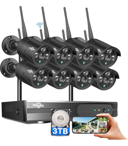 SMONET Telecamera IP Wireless Esterna 5MP – Sostituzione Per Sistema Di Sicurezza Con Visione Notturna E Alimentatore Incluso